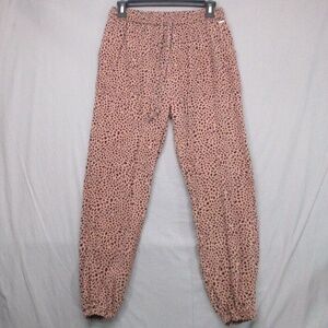 Pink Victoria's Secret Leopard Print Joggers Pink & Black Women  | XS